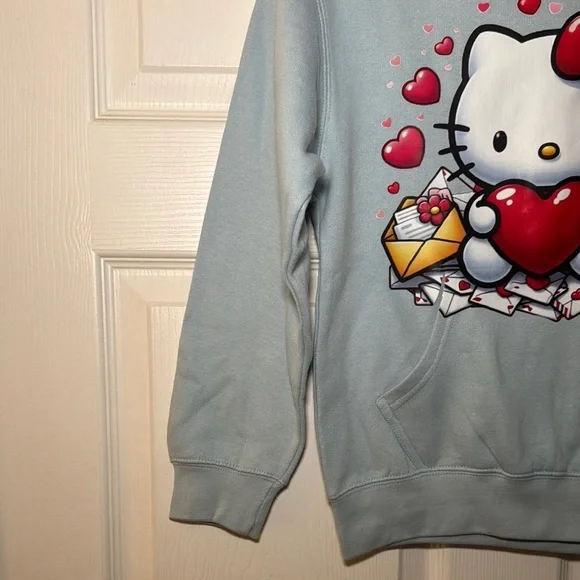 Hello Kitty Blue and Red Hoodie Sweatshirt - Picture 5 of 6
